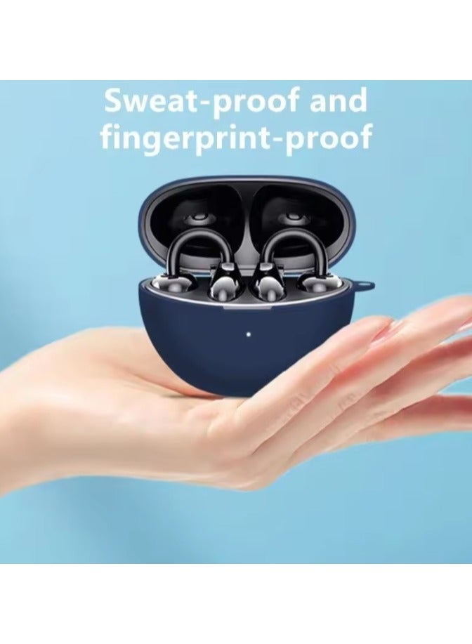 Compatible with Honor Choice Earbuds Clip Earphone Cover, Silicone Anti Drop All Inclusive, Simple Solid Color case-Green - Image 4