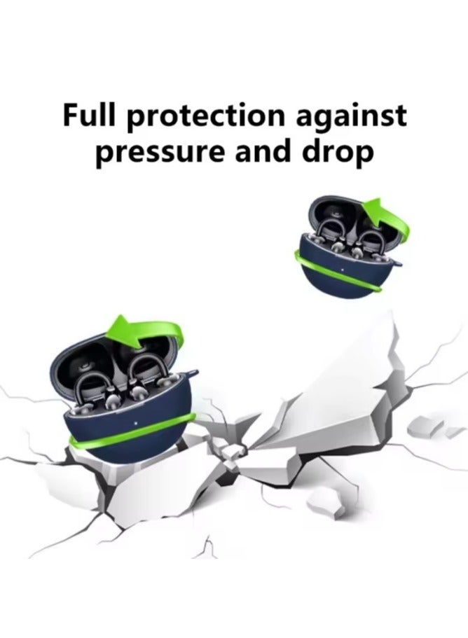 Compatible with Honor Choice Earbuds Clip Earphone Cover, Silicone Anti Drop All Inclusive, Simple Solid Color case-Green - Image 3