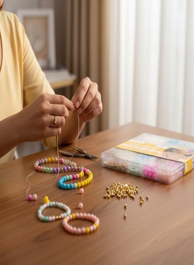 itsy-bitsy Itsy Bitsy My Beads Studio Jewellery Making Kit Pastel Orchid Assorted Craft Beads Organised Box DIY Bracelet Set, Jewellery Making kit DIY Beads Craft Set - Image 4