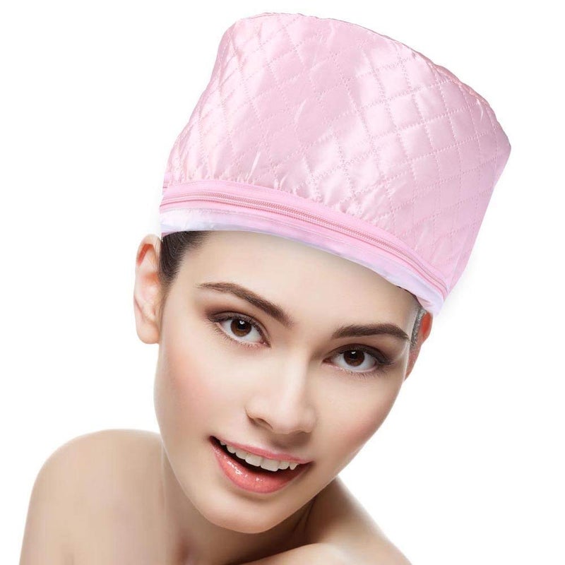 unique enterprise Hair Care Thermal Head Hair Spa Cap Treatment with Beauty Steamer Nourishing Heating and creem (H-01K) (PINK LINE) - Image 2