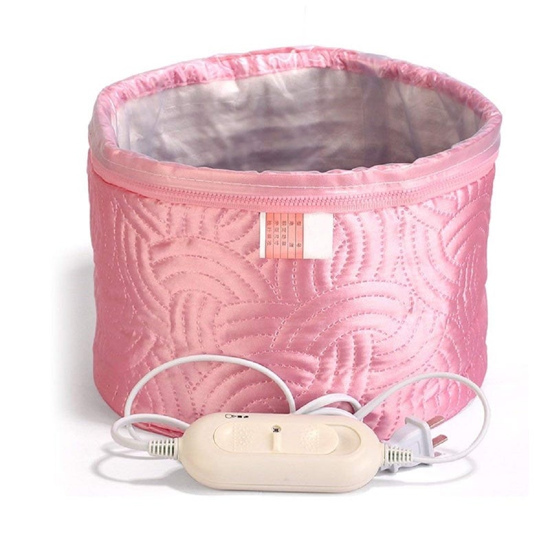 unique enterprise Hair Care Thermal Head Hair Spa Cap Treatment with Beauty Steamer Nourishing Heating and creem (H-01K) (PINK LINE) - Image 1