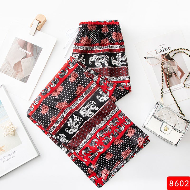 Thailand Yoga Pants Elephant High Waist Wide Leg Pants Beach Pants 2024 New Summer Thin Southeast Asian Hot SellingElephant 602 Elephant 602 
