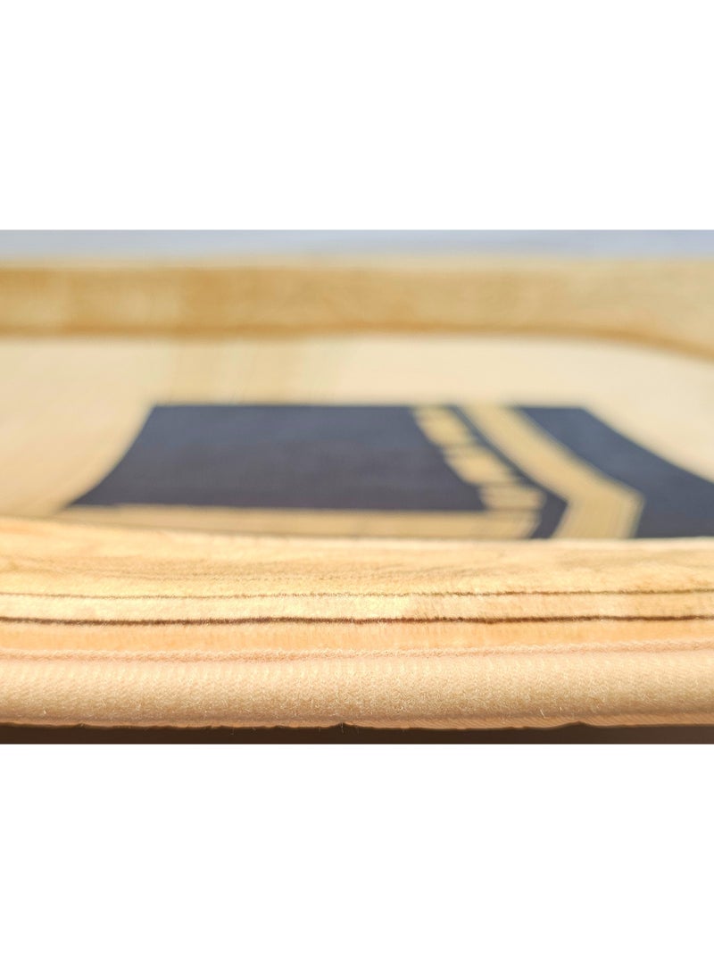 Fabienne Memory Foam Prayer Mat 70x110cm Thick Padded Muslim Prayer Rug with Knee Support Gift for Elderly People Cushioned Anti-Slip Lightweight 3D Design Janamaz Kaaba Print Salah Mat Golden Beige - Image 2