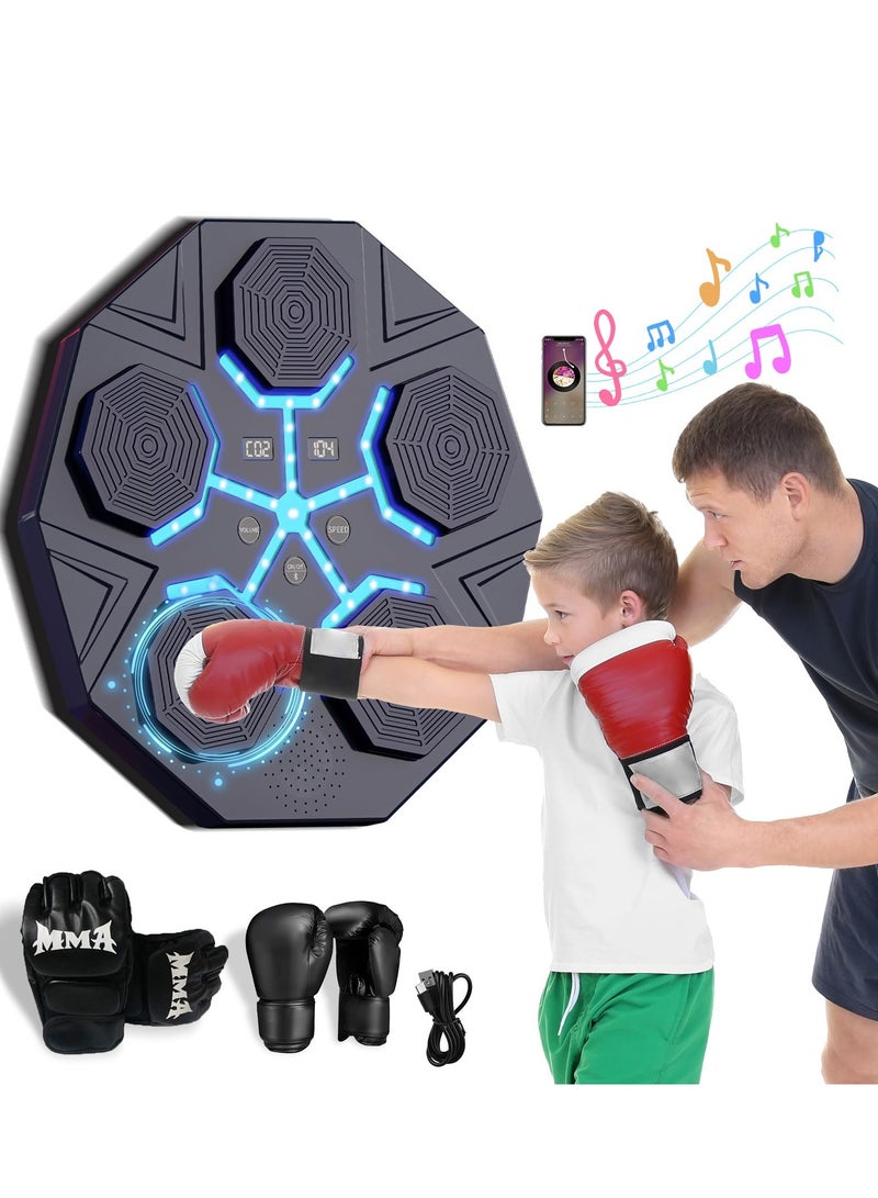 XiuWoo Music Boxing Machine, 9 Speeds Smart Boxing Machine, Boxing Machine Wall Mounted Music, with Boxing Gloves, Music Boxing Machine for Adults and Kids, Home Workout, Gym  - Image 1