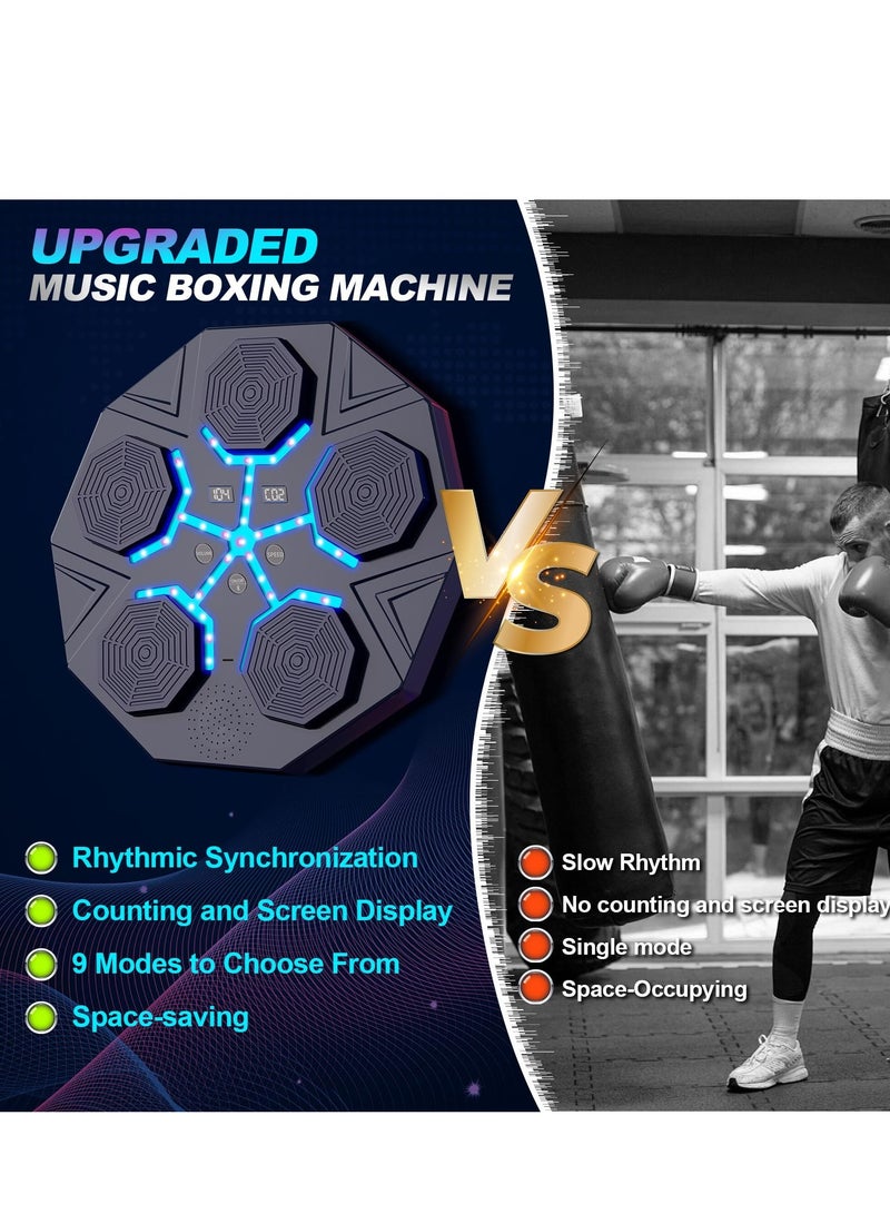 XiuWoo Music Boxing Machine, 9 Speeds Smart Boxing Machine, Boxing Machine Wall Mounted Music, with Boxing Gloves, Music Boxing Machine for Adults and Kids, Home Workout, Gym  - Image 5