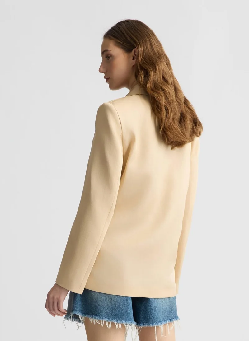 Liu Jo Double-breasted beige blazer