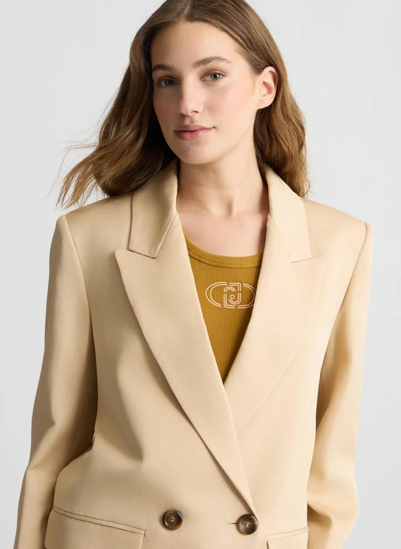 Liu Jo Double-breasted beige blazer