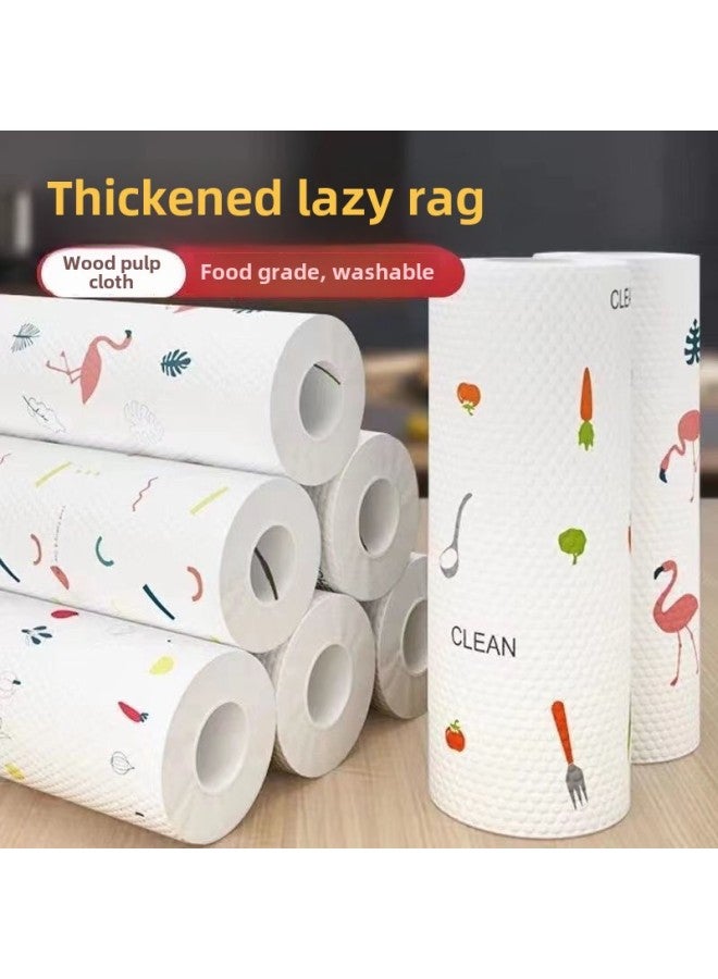 Lazy Rag Kitchen Disposable Washable Dry And Wet Dual-use Thickened Oil-removing Clean Paper Towel Oil-free Wash Senl-Color:Thickened Printing  Only 00:29 Left☢-Specifications:*large Volume  Will Be On Sale Soon☢