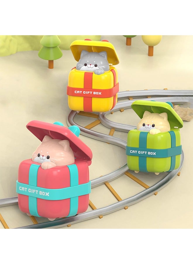 زر لعبة سيارة لعبة قطة لطيف صالح 4-6 سنوات طفل صغير مربع طفل ما قبل المدرسة تعزيز المهارات الحركية التطور المعرفي (أصفر) - Image 4