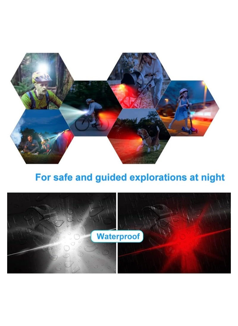 Bike Light Set –USB Rechargeable， Ultra Bright Front & Rear Bicycle Lights, IPX5 Waterproof, 10 Modes, Memory Function, Easy to Install, Perfect for Night Riding & Outdoor Use