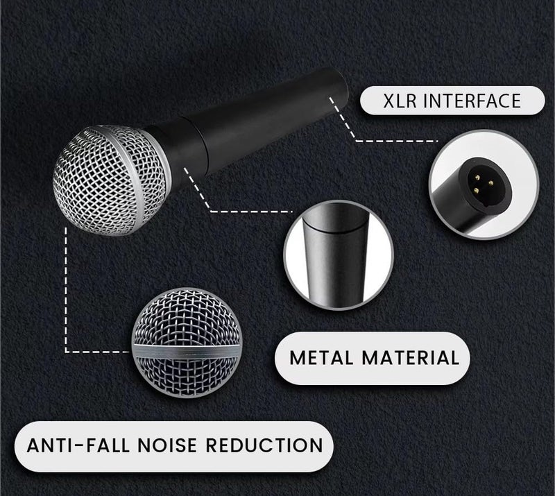 kh Dynamic Karaoke Microphone for Singing with 4M XLR Cable, Metal Handheld Mic Compatible with Karaoke Machine/Speaker/Amp/Mixer for Karaoke Singing, Speech, Wedding and Outdoor Activity - Image 3