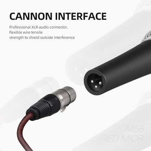 kh Dynamic Karaoke Microphone for Singing with 4M XLR Cable, Metal Handheld Mic Compatible with Karaoke Machine/Speaker/Amp/Mixer for Karaoke Singing, Speech, Wedding and Outdoor Activity - Image 4