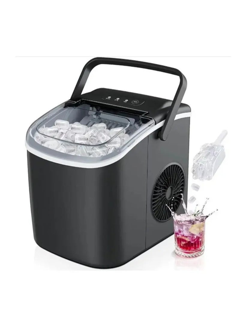 Generic Countertop Ice Maker, Portable Nugget Ice Machine, 34Lbs/24H Production, 6 Minutes Quick Ice Making, Self-Cleaning, Black  - Image 1