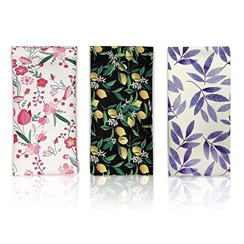 WOW DING 3 PACK Sunglasses Case, Eyeglasses Pouch for Women, Portable Leather Soft Glasses Cases with Cleaning Cloth - Image 1