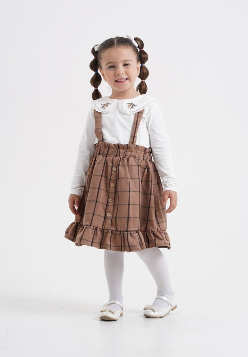 Harika Kids Girls Suspender Dress Two Piece Set