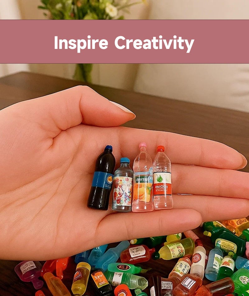 AGMITRAKA 30-Piece Miniature Toys Set, Miniature House Decorations with Miniature Food and Drinks, Creative Play and Learning Toys for Kids, Miniature Things for DIY Projects - Image 3