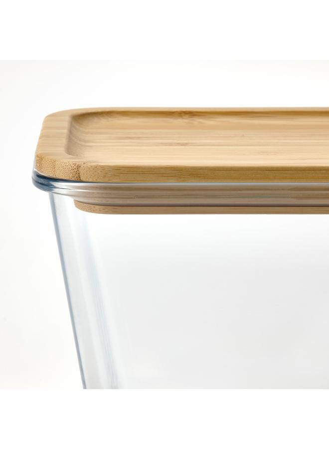 Green Tiger Food container with lid, rectangular glass/bamboo, 1.8 l - Image 4