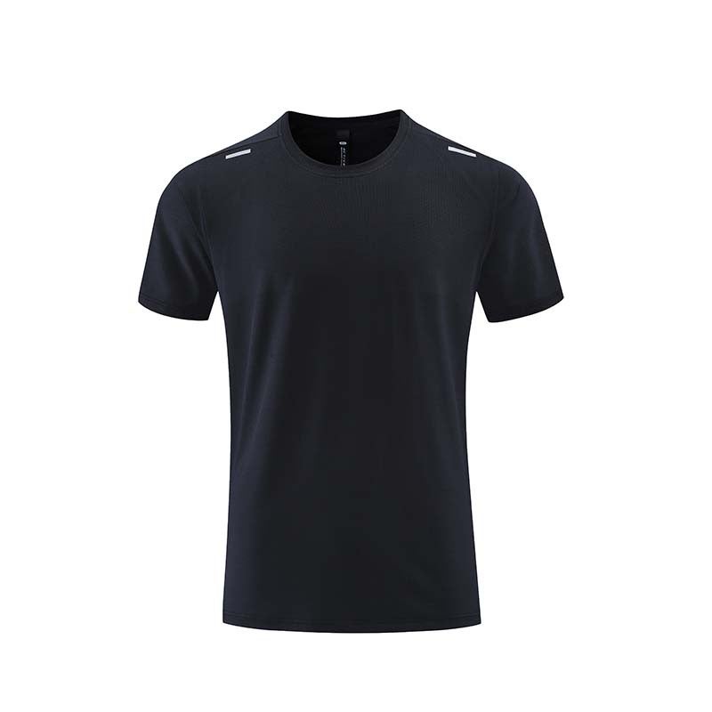 Generic Summer Mens Sports Fitness Crewneck Quick-drying Clothes T-shirt Casual Running Short-sleeved Slim-fit plus size Group Print log gray blue  - Image 3