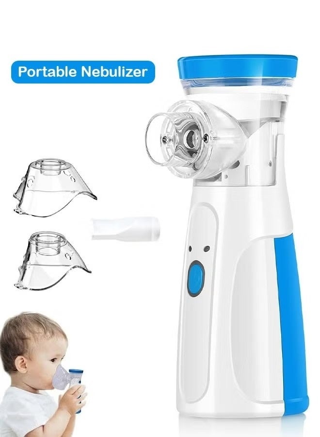 GTSOL Portable Handheld Nebulizer Machine | Mini Ultrasonic Vaporizer with Adjustable Mist Output | Quiet Operation | Includes Masks & Mouthpieces for Adults and Kids | Home & Travel Use - Image 1