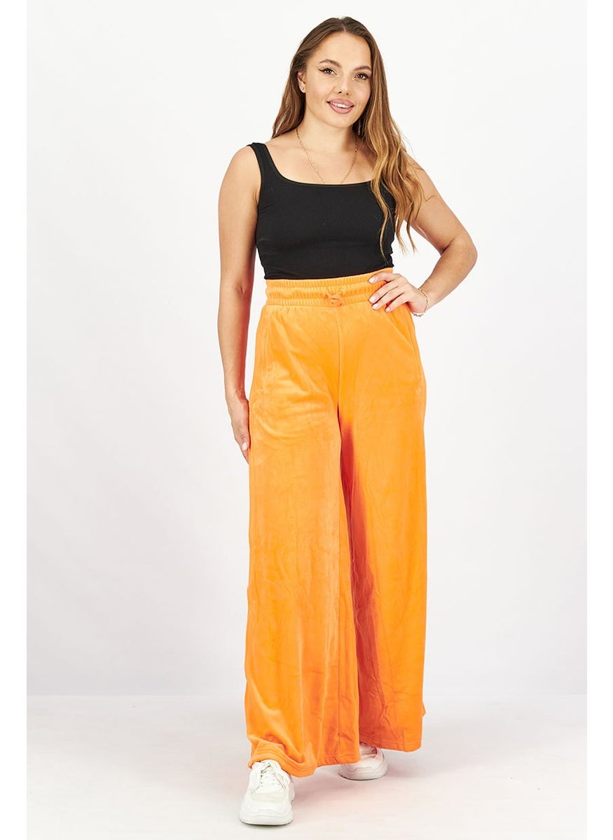 Adidas Women Regular Fit Outdoor Drawstring Pants, Orange  - Image 2