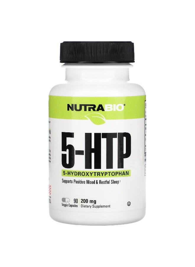 NutraBio NutraBio, 5-HTP, 200 mg, 90 Veggie Capsules  - Image 1