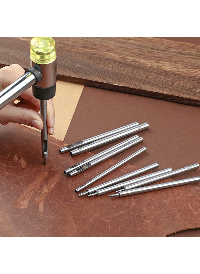 Generic Jmuiiu 10 Pieces Leather Hole Punch Cutter 0.5Mm-3.5Mm Hollow Punch Set For Leather Crafting Round Hollow Tools For Watch Bands Belts Canvas Paper Rubber Soft Material Working  - Image 5