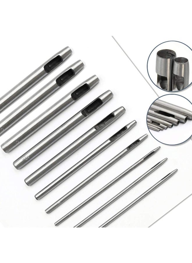 Generic Jmuiiu 10 Pieces Leather Hole Punch Cutter 0.5Mm-3.5Mm Hollow Punch Set For Leather Crafting Round Hollow Tools For Watch Bands Belts Canvas Paper Rubber Soft Material Working  - Image 3