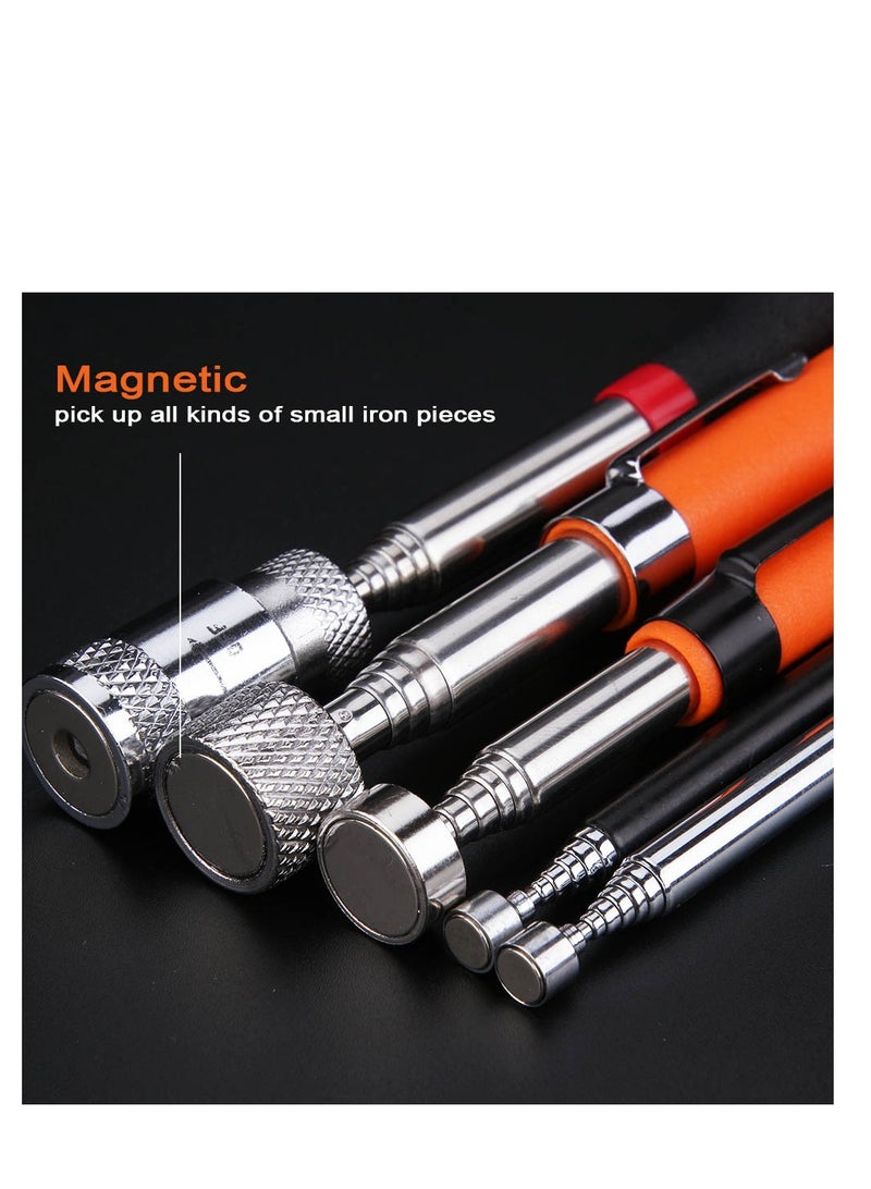 AROAQ Telescoping Magnetic Pickup Tools, Extendable Grabber Mechanic Tools, Mini Portable Telescopic Magnetic Magnet Pen For Picking Up Nut Bolt Extendable Pickup Rod Stick, ( 8LB Orange ) - Image 4