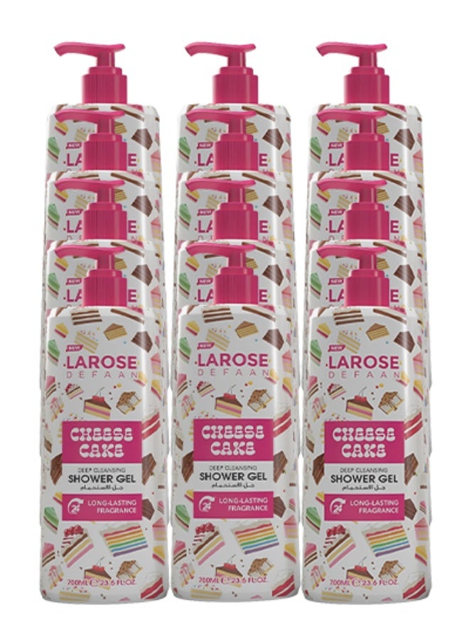 لا روز 12 قطع جل استحمام كعكة الجبن للتنظيف العميق برائحة تدوم طويلاً 700 مل - Image 1