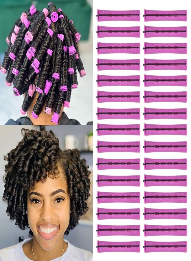 FEEL ME 30Pcs Purple Perm Rods for Long Short Hair, Plastic Cold Wave Rods, Non-Slip, Heatless, Medium Size - Image 1