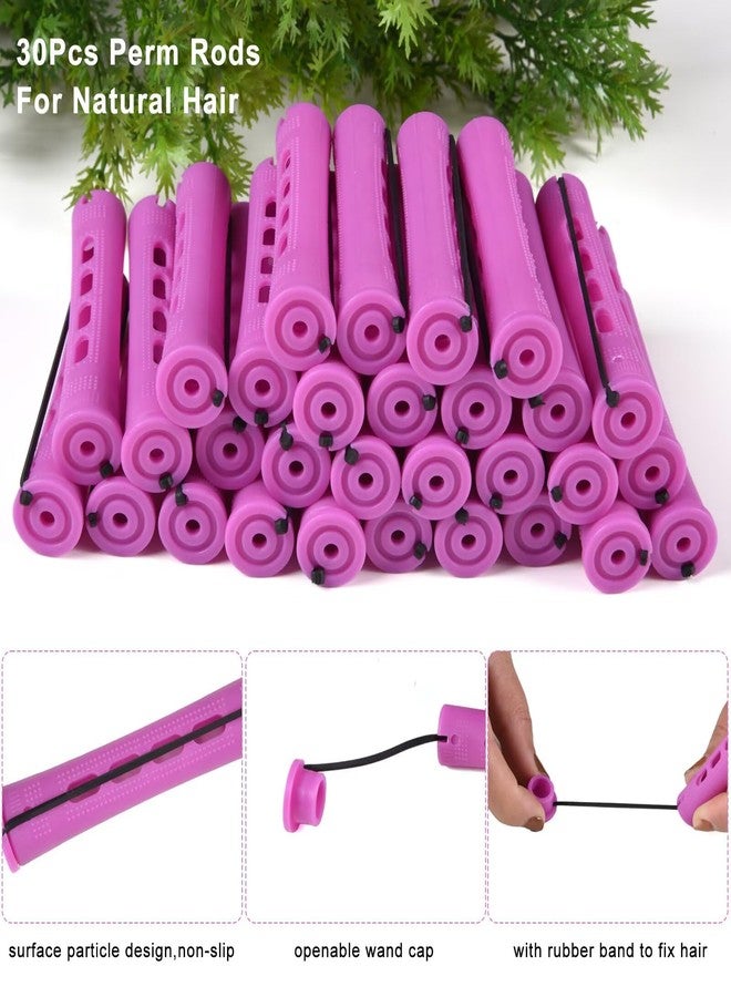 FEEL ME 30Pcs Purple Perm Rods for Long Short Hair, Plastic Cold Wave Rods, Non-Slip, Heatless, Medium Size - Image 3