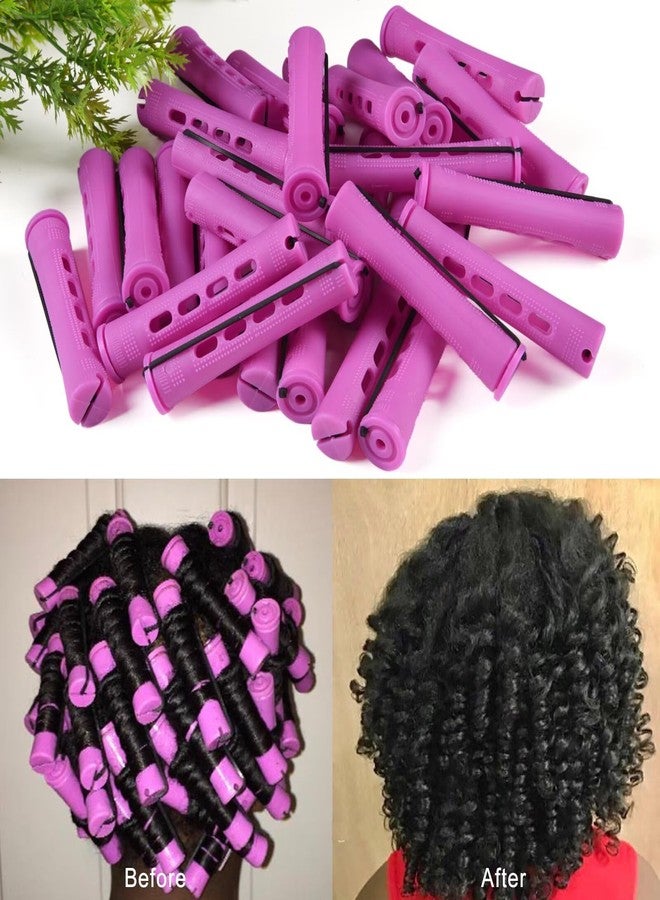 FEEL ME 30Pcs Purple Perm Rods for Long Short Hair, Plastic Cold Wave Rods, Non-Slip, Heatless, Medium Size - Image 5