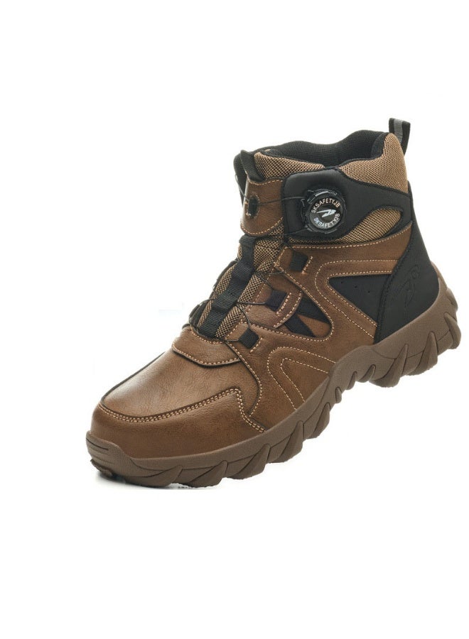 NIBEMINENT Work Safety Shoes Smash-proof and Puncture-proof Sports Safety Shoes Outdoor Mountaineering Wear-resistant Steel Boots - Image 1