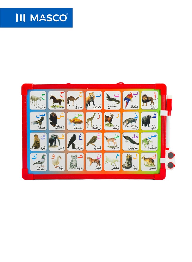 MASCO Kids White Board 30x40cm with Marker, Eraser & 2 Magnetic Pins – Assorted Colors - Image 4