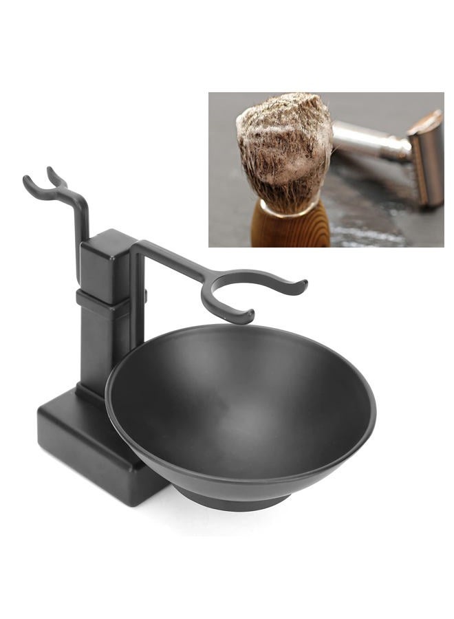Shanrya Shaving Brush Holder, Black Stainless Steel Shaving Brush Razor Stand with Soap Bowl Set Razor Holder Stand for Men boyfriend Husband Lover - Image 3