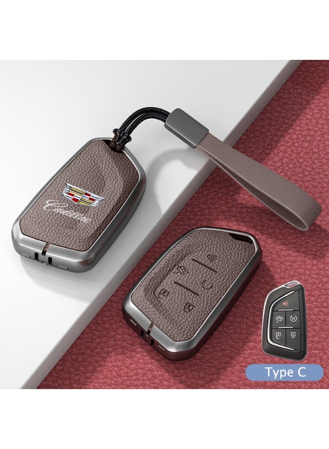 كاديلاك حالة حماية مفتاح السيارة الجلدية الممتازة مناسبة لكاديلاك XT5 XT6 XT4 CT5 CT6 ATSL XTS GT4 حالة قشرة مفتاح السيارة - Image 1