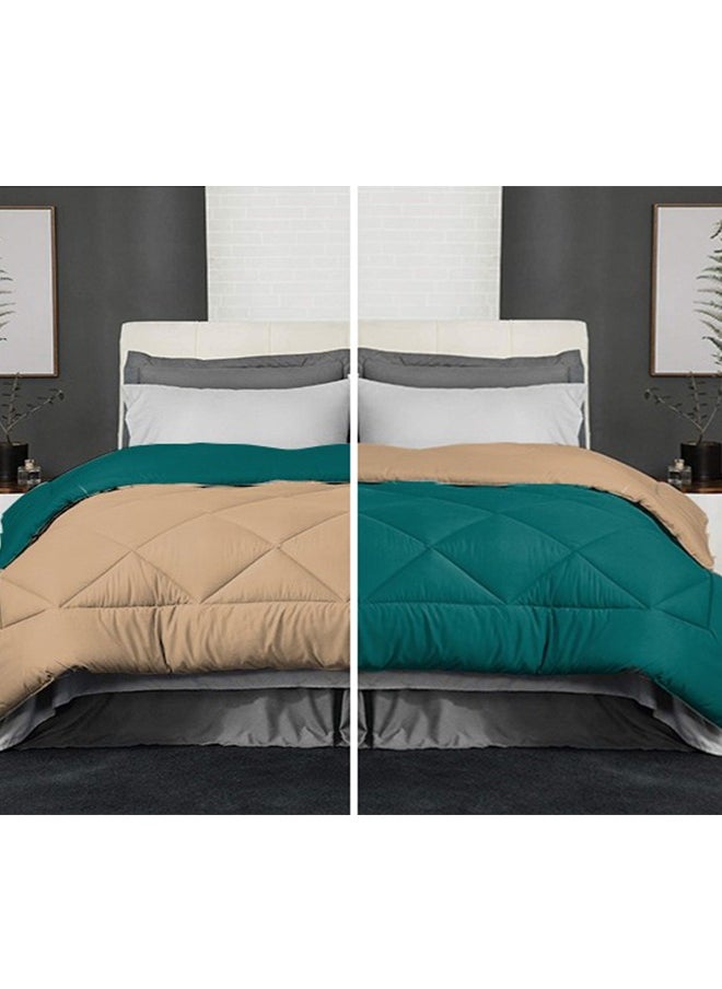 Tiba Snooze,Winter quilt double face, 220*235 cm, Beige &Teal  - Image 1