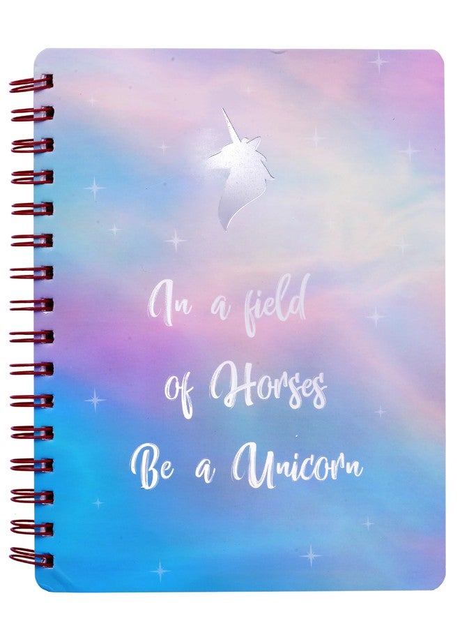 DOODLE B5 Hardbound Spiral Notebook Diary | 160 Undated Ruled Pages | 80 gsm Acid Free Paper | Open Flat To Write Comfortably (Unicorn) - Image 1