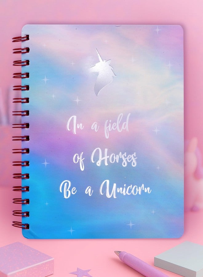 DOODLE B5 Hardbound Spiral Notebook Diary | 160 Undated Ruled Pages | 80 gsm Acid Free Paper | Open Flat To Write Comfortably (Unicorn) - Image 3