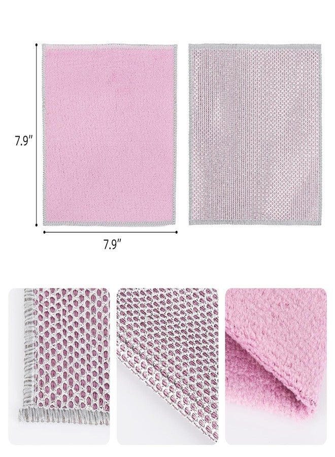 LoveBB 24 PCS Non Scratch Wire Dishcloth, Double-Layer Wire Dishwashing Rag & Microfiber Dish Cloths for Cleaning, 7.9 x 7.9 Inch - Image 4
