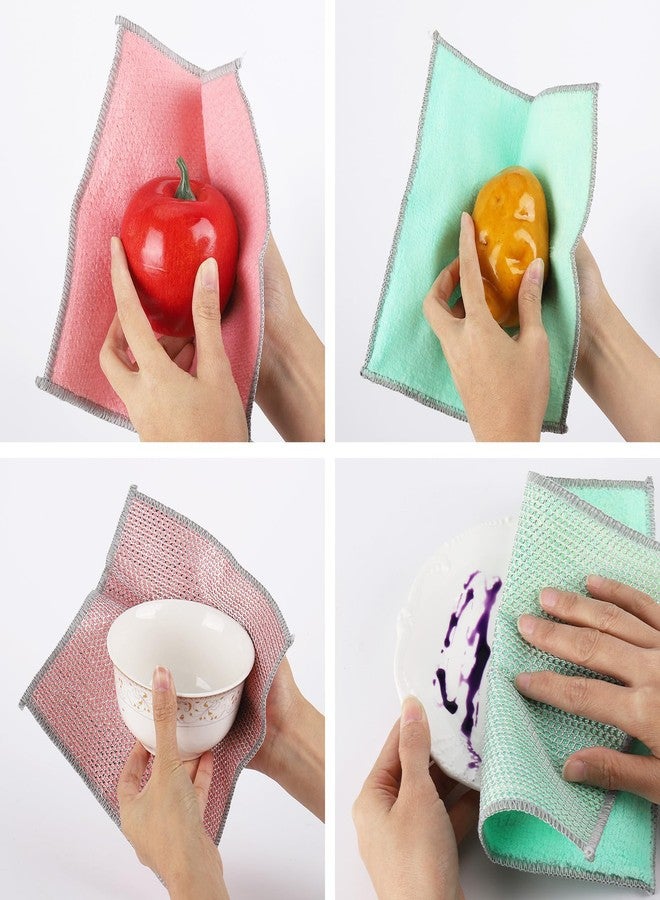 LoveBB 24 PCS Non Scratch Wire Dishcloth, Double-Layer Wire Dishwashing Rag & Microfiber Dish Cloths for Cleaning, 7.9 x 7.9 Inch - Image 3
