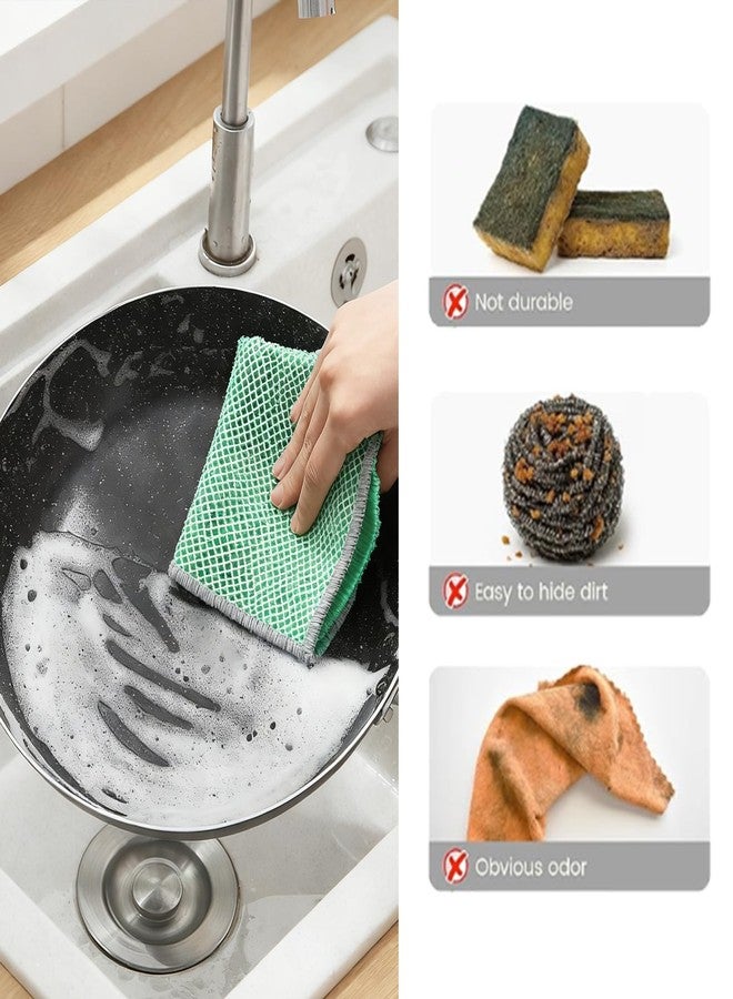 LoveBB 24 PCS Non Scratch Wire Dishcloth, Double-Layer Wire Dishwashing Rag & Microfiber Dish Cloths for Cleaning, 7.9 x 7.9 Inch - Image 5