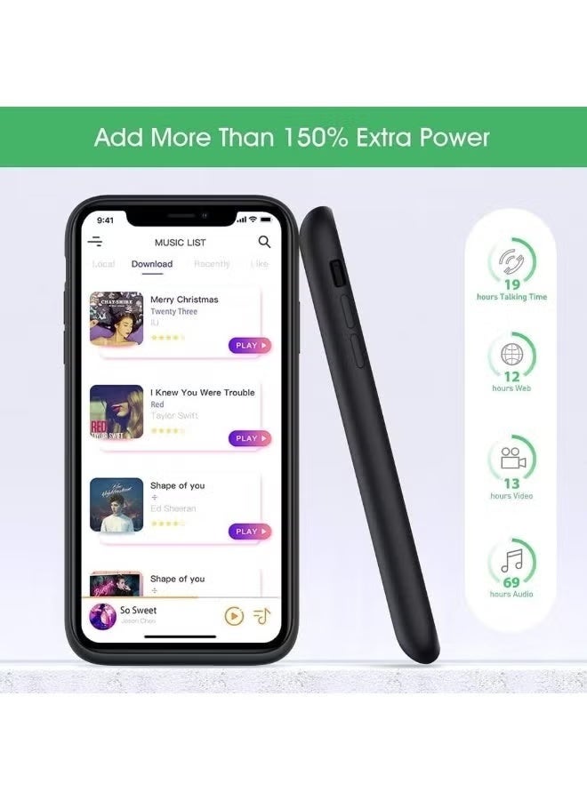 غطاء بطارية بسعة 4500 مللي أمبير لجهاز iPhone 11 Pro Max، غطاء شحن قابل لإعادة الشحن، بنك طاقة ممتد، غطاء واقٍ، مؤشر LED، Lightning، MagSafe، نحيف، أسود - Image 4