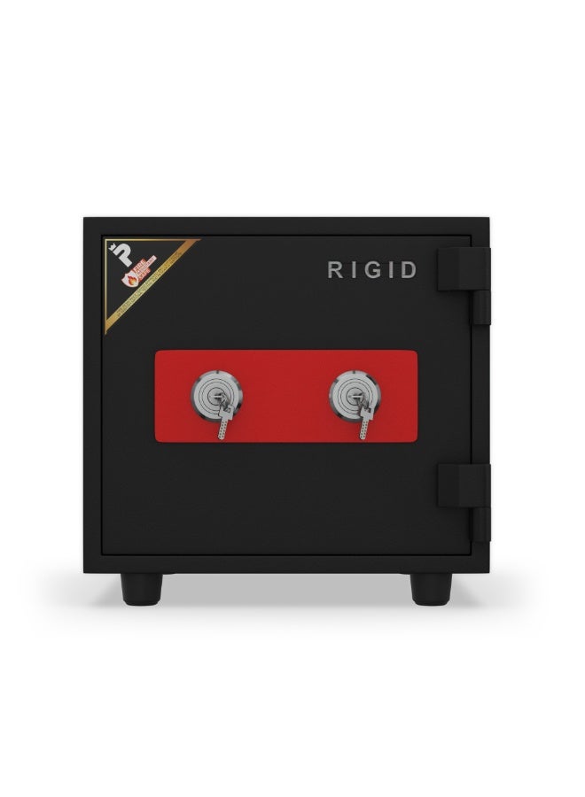 RIGID Fire Resistant Steel Safe with Dual Key Lock, 50Kg  - Image 1