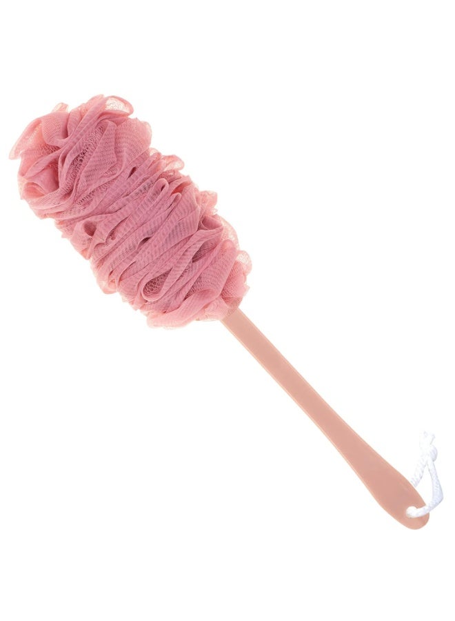 HOMESTAR Long Handle Loofah Bath Ball Brush | Soft Nylon Mesh Loofah Back Scrubber | Exfoliating Scrub Brush And Massage Brush | Exfoliating Shower Brush | Rich Lathering | Back Washer Bath Tool Suitable For Shower Men Women Elderly | 43*12.5 cm, Pink - Image 4