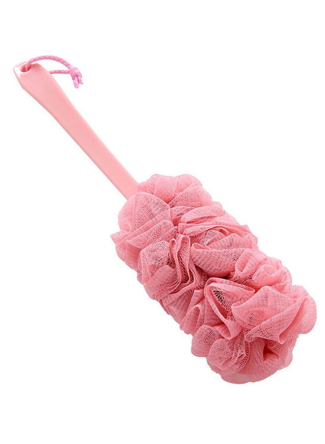 HOMESTAR Long Handle Loofah Bath Ball Brush | Soft Nylon Mesh Loofah Back Scrubber | Exfoliating Scrub Brush And Massage Brush | Exfoliating Shower Brush | Rich Lathering | Back Washer Bath Tool Suitable For Shower Men Women Elderly | 43*12.5 cm, Pink - Image 1