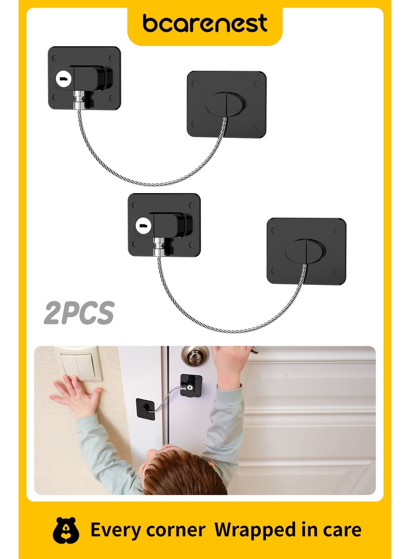 Bcarenest Fridge locks, 2-pack refrigerator locks with keys, child safety refrigerator door locks, freezer door locks and child safety cabinet locks for cabinets, drawers, refrigerators, ovens and toilets - Image 1