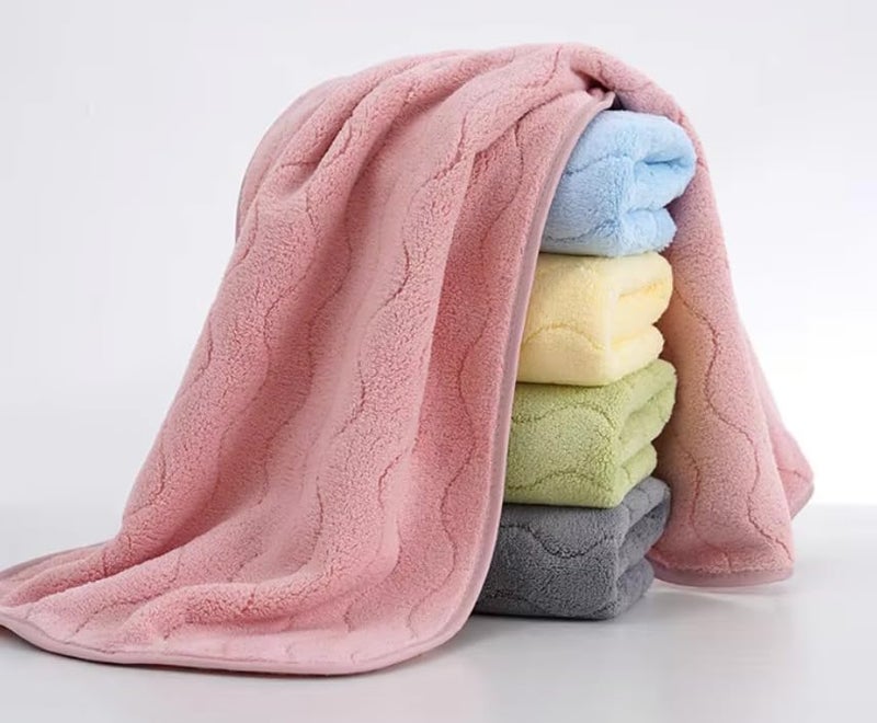 Home-Cloud HomeCloud Microfiber Soft & Fuffy Bath Towel 400 GSM with Hanging Loop| 3X Softer Than Cotton Towels | Highly Absorbent| Perfect for Home, Pool & Gym | Set of 2 (1Bath(140x72cm), 1Face Towel(75x35cm) - Image 5
