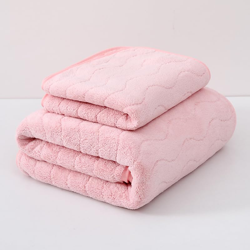 Home-Cloud HomeCloud Microfiber Soft & Fuffy Bath Towel 400 GSM with Hanging Loop| 3X Softer Than Cotton Towels | Highly Absorbent| Perfect for Home, Pool & Gym | Set of 2 (1Bath(140x72cm), 1Face Towel(75x35cm) - Image 1