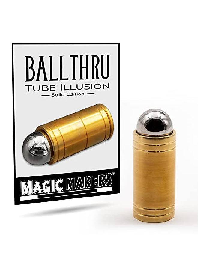MAGIC MAKERS The Ball & Tube Mystery Trick Real Metal Street And Closeup Magician'S Performance Prop  - Image 1